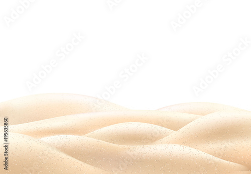 Vector realistic beach coastline sand surface