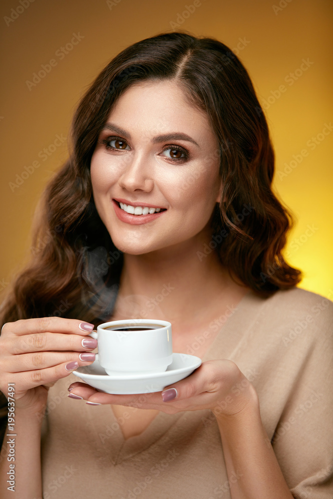 custom made wallpaper toronto digitalWoman Drinking Coffee. Female Drinking Hot Beverage.