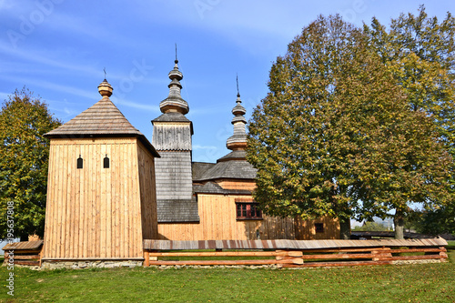 Greek Catholic wooden church in Ladomirova, UNESCO, Slovakia photo