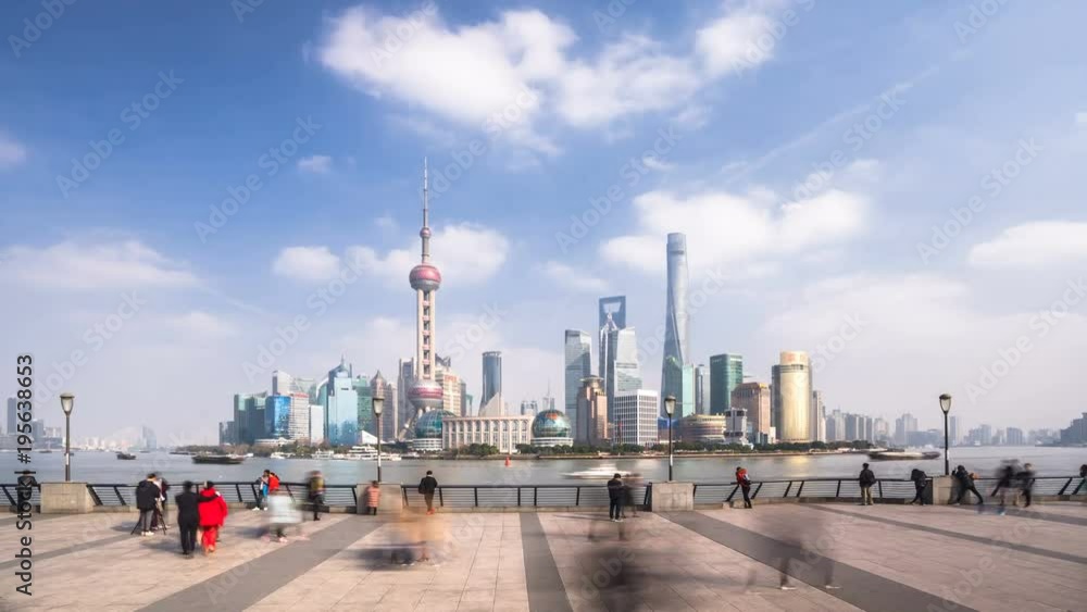 timelapse of panoramic cityscape in shanghai timelapse of panoramic cityscape in shanghai