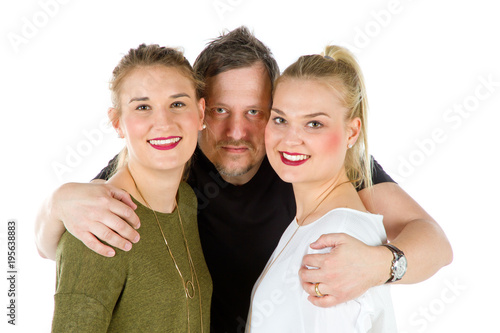 Fototapeta Vater mit Töchter