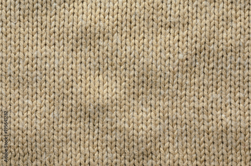 Cuadro en lienzo Knit Texture of Beige Wool Knitted Fabric with Regular Pattern