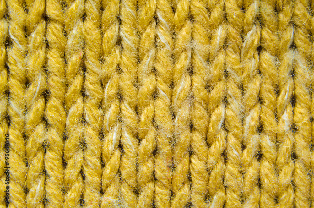 Yellow Knit Texture Close-Up. Knit Sweater Blank Background Yellow Knit Texture Close-Up. Knit Sweater Blank Background