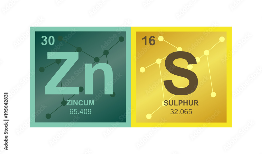 Vector symbol of zinc sulfide on the background from connected molecules Stock Vector Adobe Stock