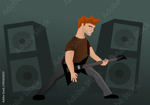 Heavy metal guitar player