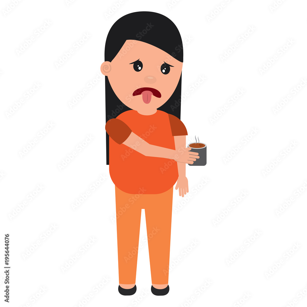 woman with tongue out holding up smells nasty vector illustration woman with tongue out holding up smells nasty vector illustration