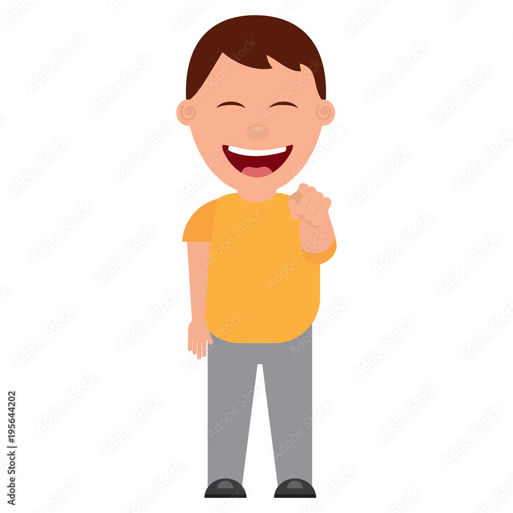 smiling boy bullying someone and pointing finger vector illustration smiling boy bullying someone and pointing finger vector illustration