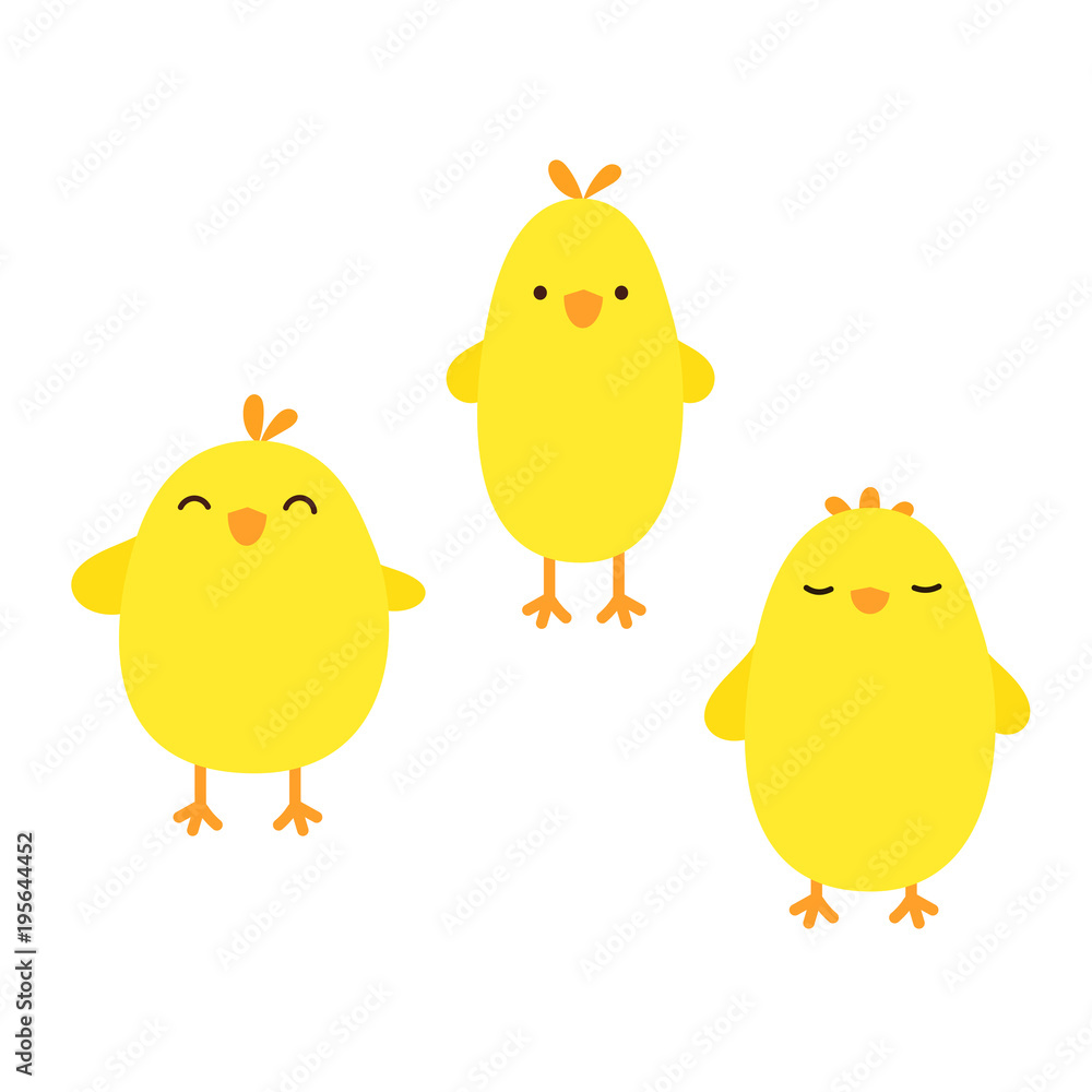 Set of cartoon chickens Set of cartoon chickens