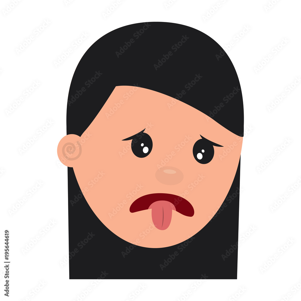 woman with nasty tongue gesture outside vector illustration woman with nasty tongue gesture outside vector illustration