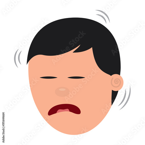 depressed and sad young face man vector illustration