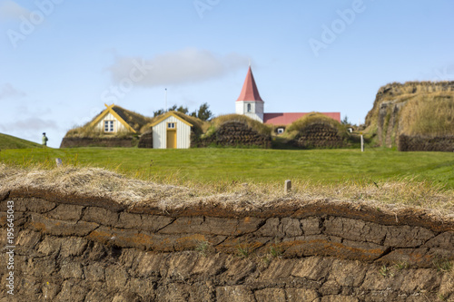 Obraz na płótnie View of an old and traditional village in Iceland. w salonie