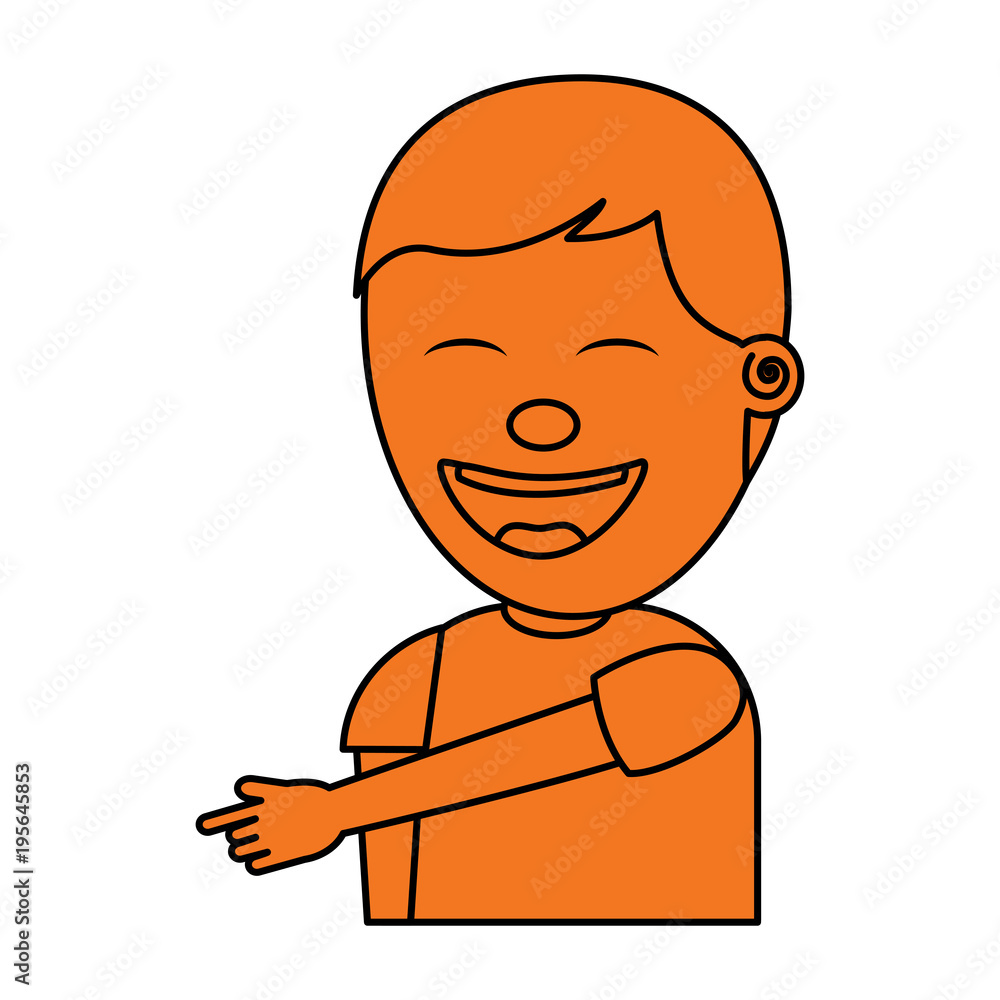 young man smiling pointing gesture vector illustration yellow image young man smiling pointing gesture vector illustration yellow image