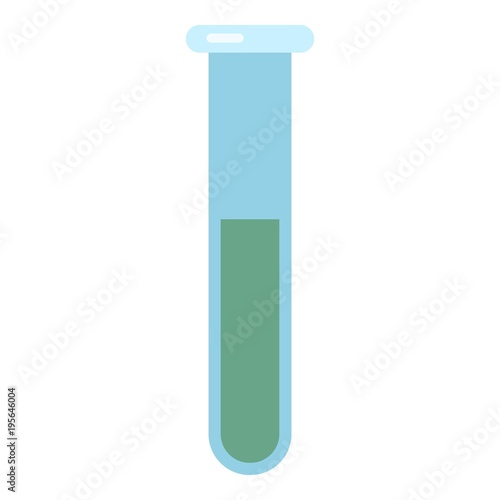 Flask chemistry icon, flat style