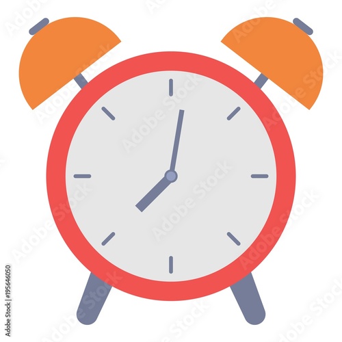 Alarm clock icon, flat style