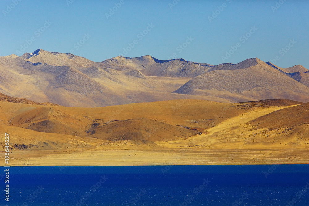 sacred lake in tibet landscape