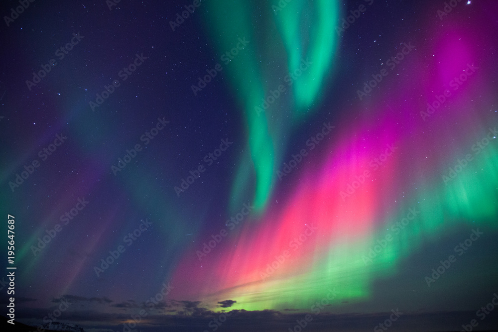 Islanda, aurora boreale - obrazy, fototapety, plakaty 