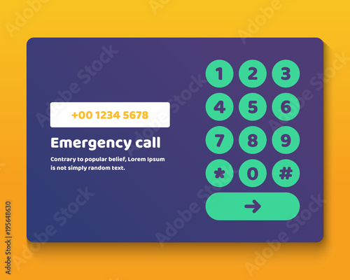 Simple user interface keypad number for touchscreen kiosk application device vector illustration