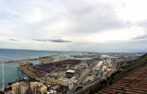 View from the Montjuïc Castle, Barcelona industrial coastline