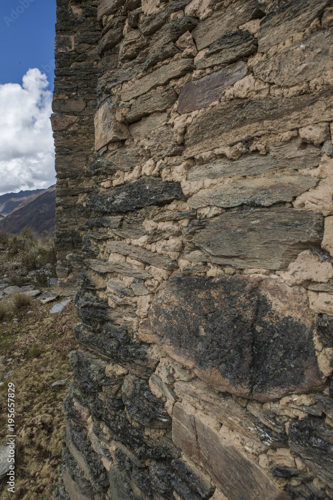 Piruro site Nothern Peru. Inca culture Andes. Temple