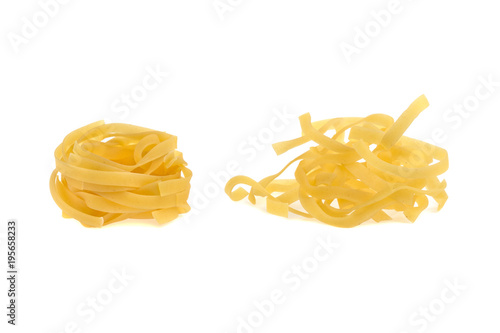 noodles from durum wheat isolated on white background