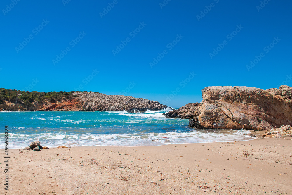 Beautiful summer landscape with a rocky beach Beautiful summer landscape with a rocky beach