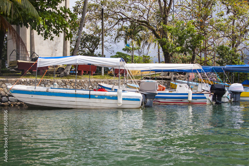 Boats docked in Rio Dulce, Guatemala