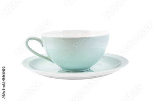 Empty cup for tea. Isolated on white.