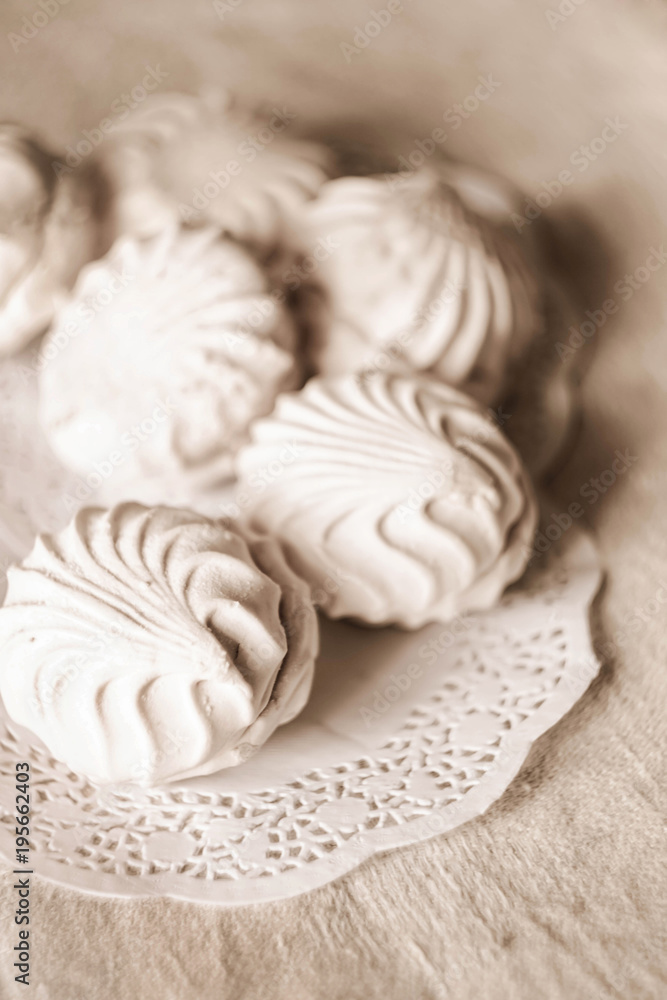 white marshmallow on lace napkins white marshmallow on lace napkins