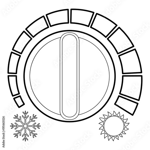 Cold heat regulator icon, outline style