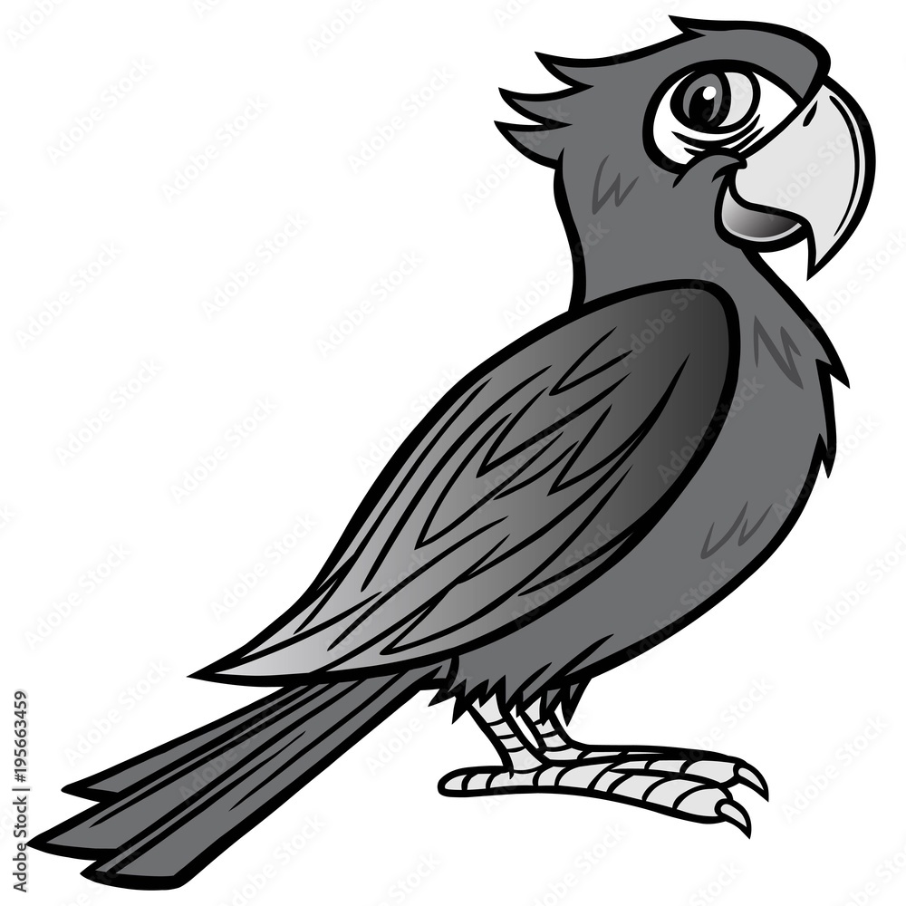 Scarlet Macaw Illustration - A vector cartoon illustration of a Scarlet Macaw concept.