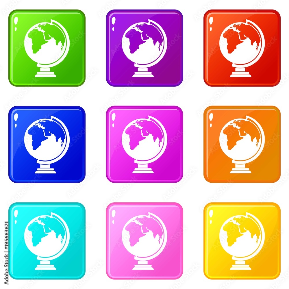 Closed book icons 9 set Closed book icons 9 set
