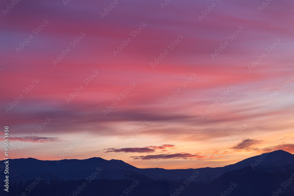 clouds grey pink  sunrise in the spring  for sky background
