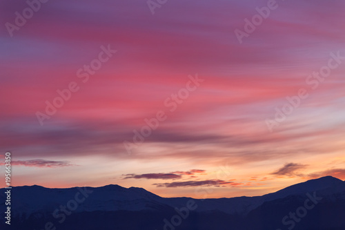 clouds grey pink  sunrise in the spring  for sky background © sea and sun