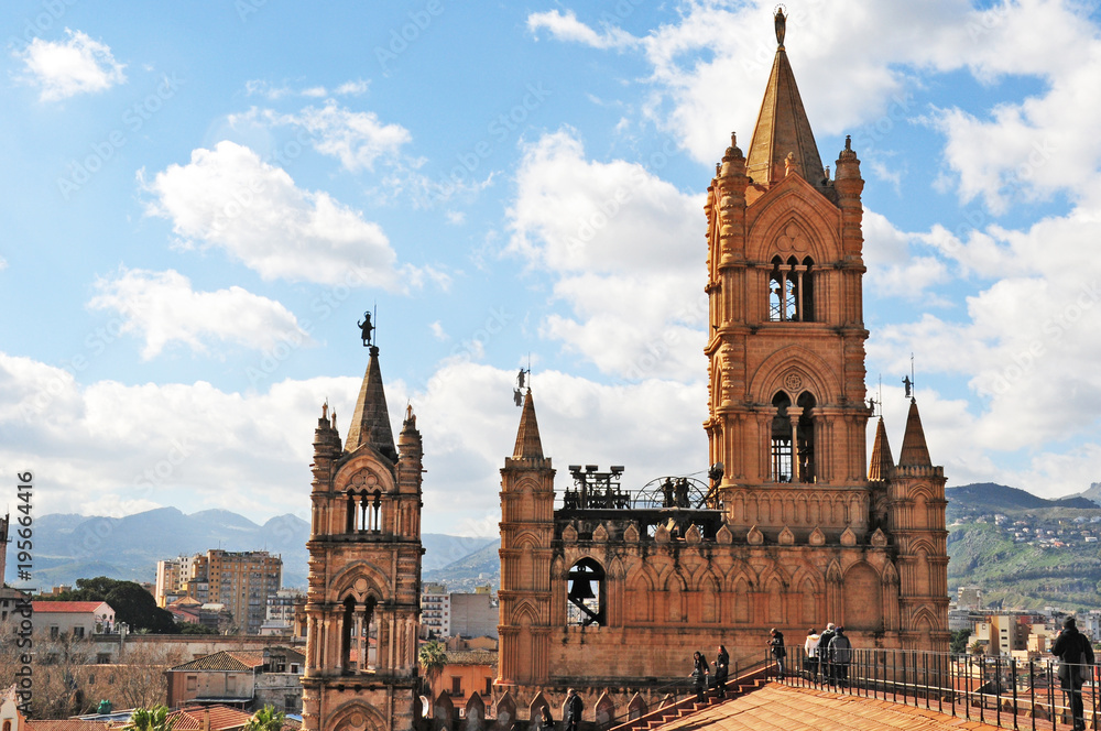 Panorama di Palermo dai tetti della cattedrale  - Sicilia