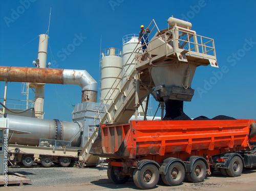 The truck is loaded with bitumen