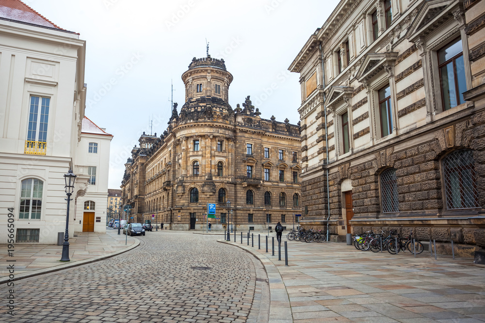 Historic old building of Police Department in Dresden, Saxony, Germany