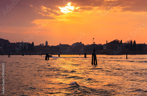 View from the sea to Venice, Italy