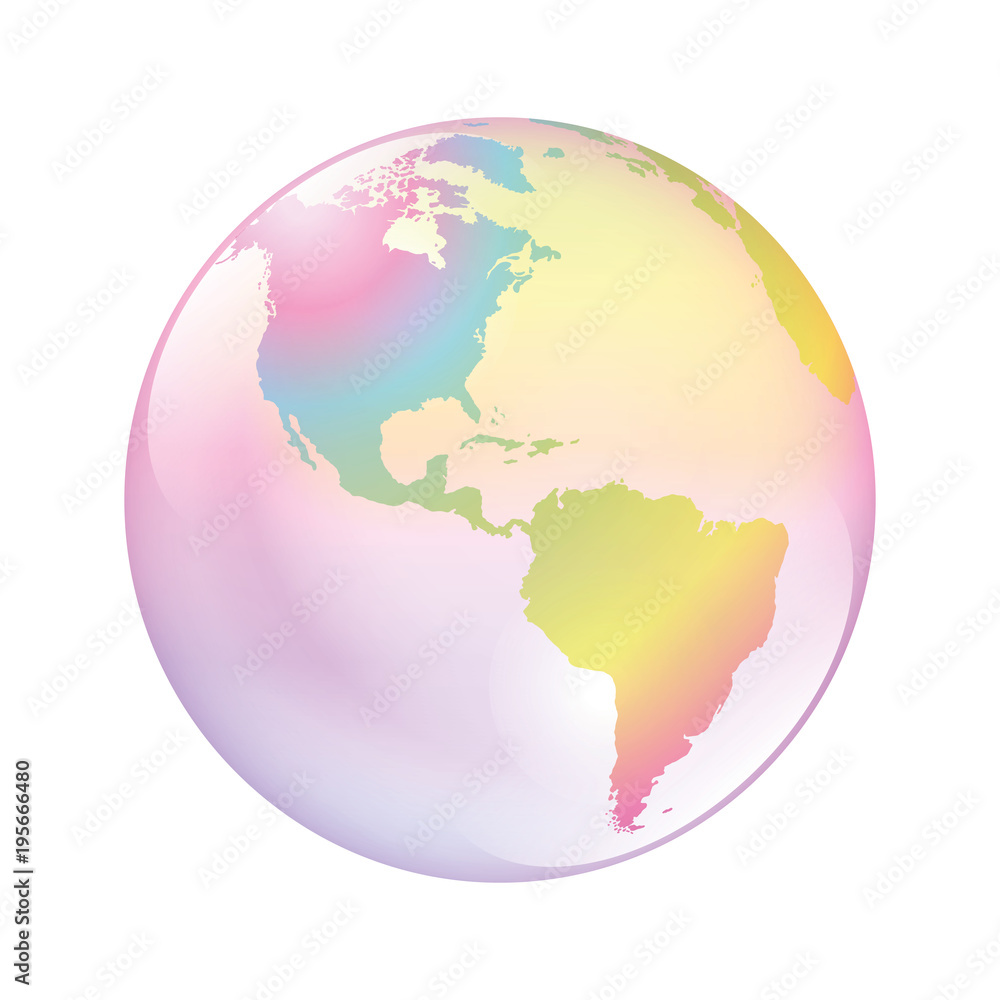 Earth bubble. The world as a fragile planet, symbol for vulnerable nature, climate, environment, mankind and other problematic global issues. Isolated vector illustration on white background. Earth bubble. The world as a fragile planet, symbol for vulnerable nature, climate, environment, mankind and other problematic global issues. Isolated vector illustration on white background.