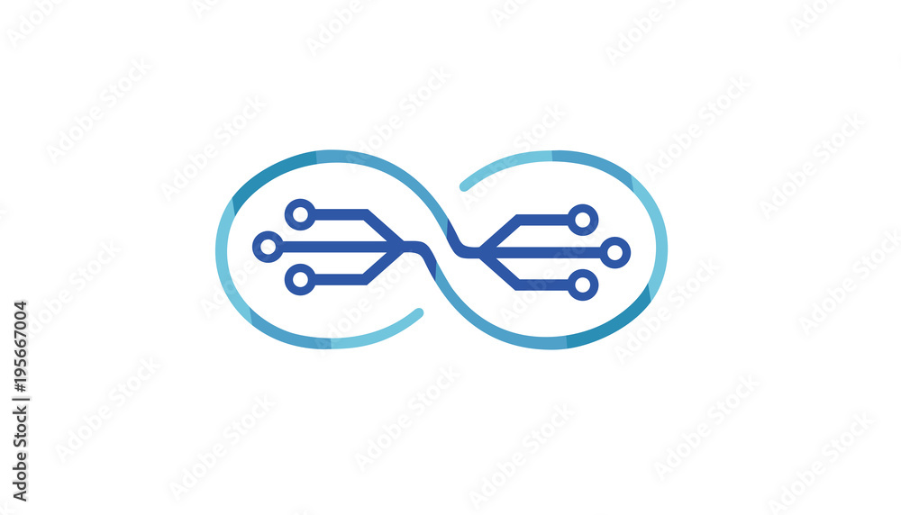 Creative Abstract Infinity Symbol Technology Logo Design Creative Abstract Infinity Symbol Technology Logo Design