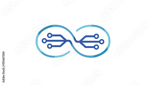 Creative Abstract Infinity Symbol Technology Logo Design