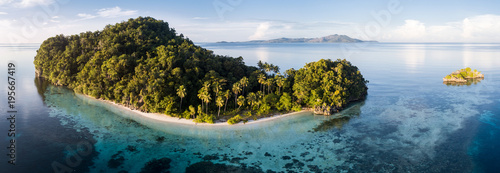 Aerial View of Gorgeous Tropical Island in Raja Ampat photo