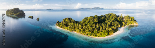Aerial View of Idyllic, Tropical Islands in Raja Ampat photo