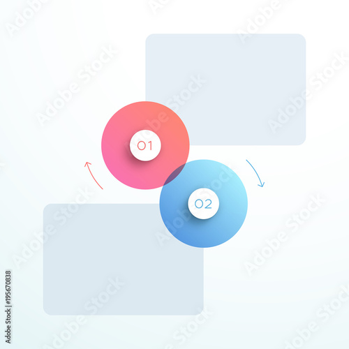 Abstract Vector 3d Circle Number Steps 1 to 2