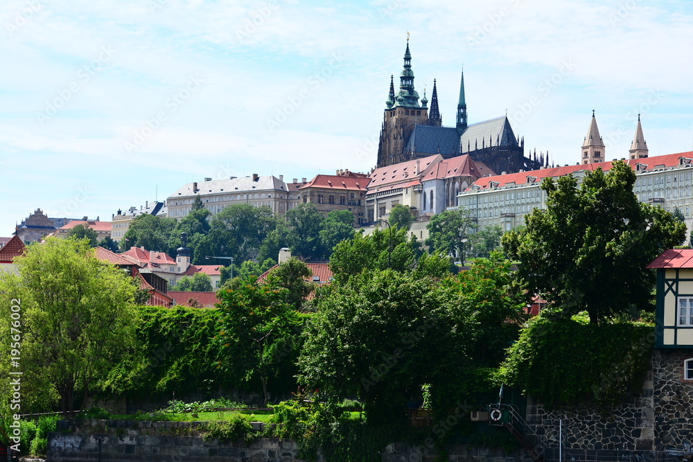 St. Vitus cathedral. Summer view. Prague, Czech