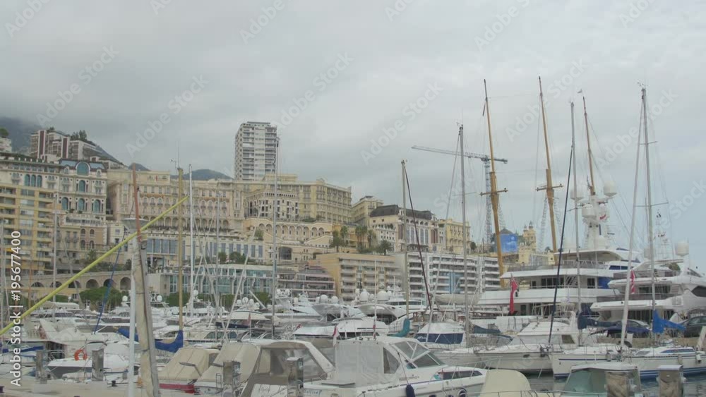 Pan left of the harbor in Monaco Pan left of the harbor in Monaco