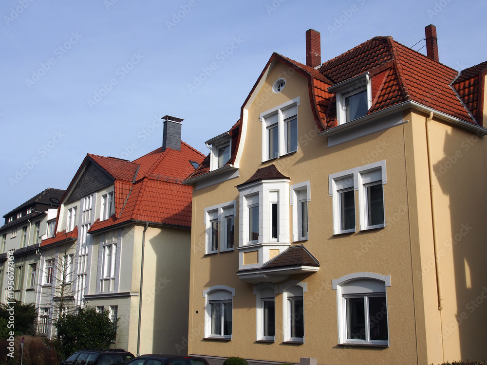 Fototapeta premium Sanierte Altbaufassaden, Deutschland, NRW