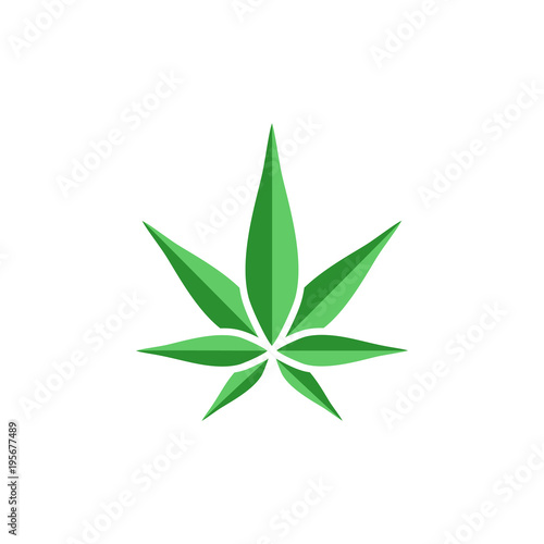 Cannabis silhouette logo. Hemp of emblem. Ganja symbol.