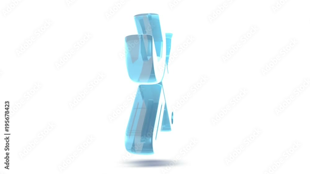 Service icon is made of glass. Translucent rotating workshop icon with alpha channel blue green color. Seamless looping symbol 3D figure Service icon is made of glass. Translucent rotating workshop icon with alpha channel blue green color. Seamless looping symbol 3D figure