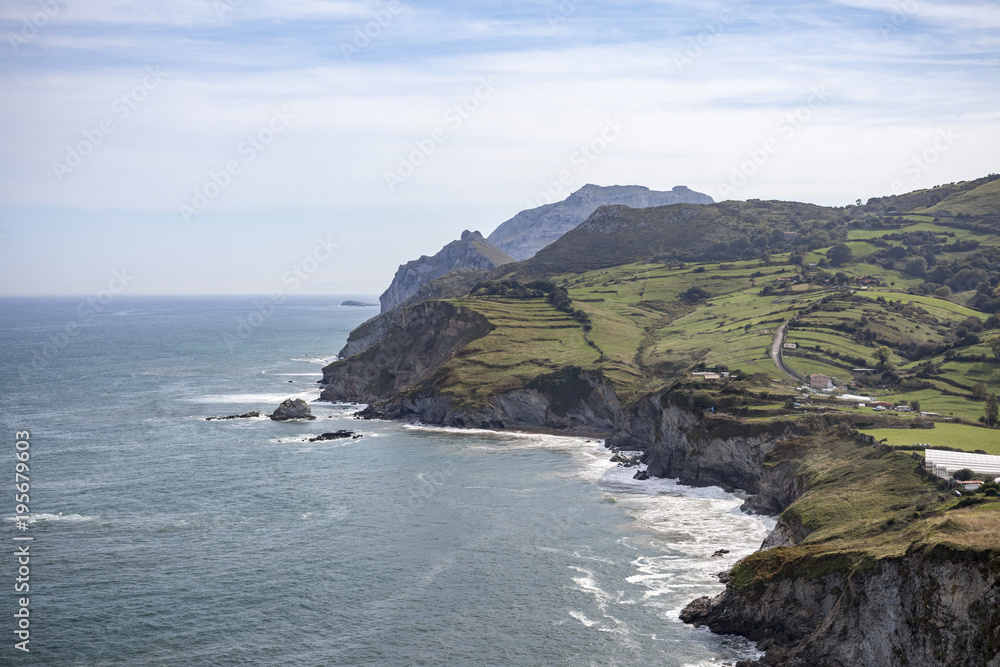 Seascape, cliffs in coast of Laredo, province Santander, Cantabria, Spain. Seascape, cliffs in coast of Laredo, province Santander, Cantabria, Spain.