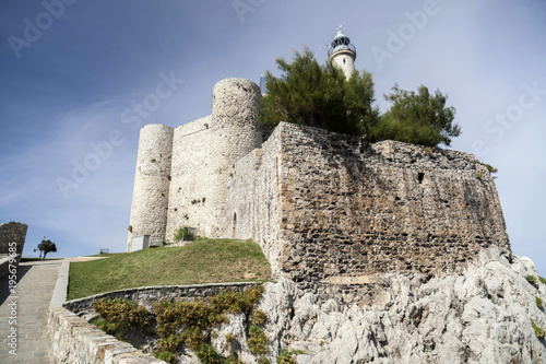 Castle of Santa Ana. Cantabrian village, north Spain. photo